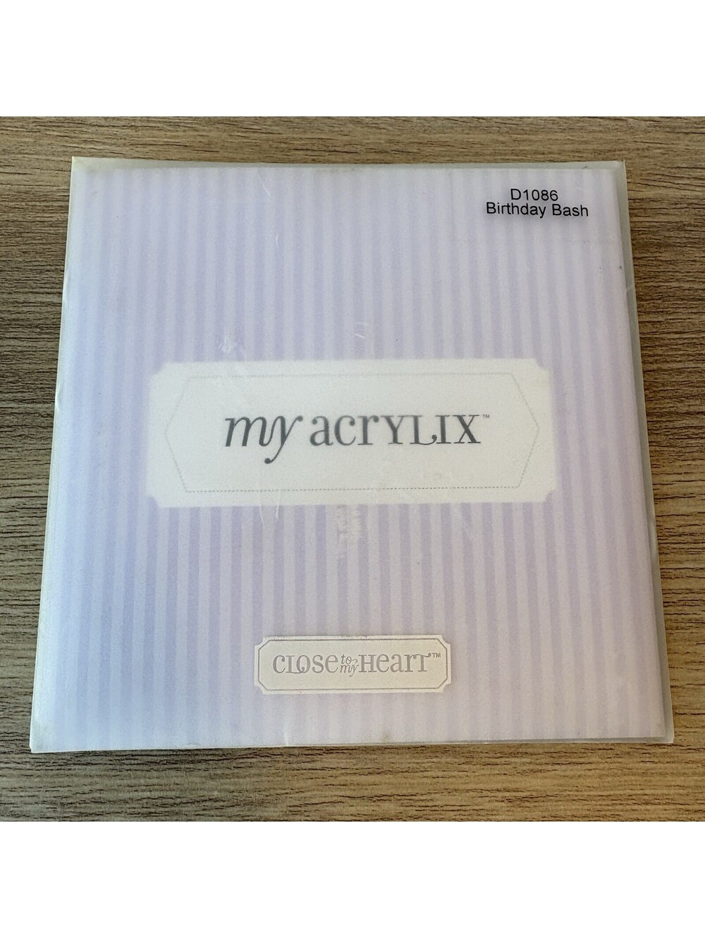 Close To My Heart Birthday Bash D1088 My Acrylix Retired Clear Stamp Set